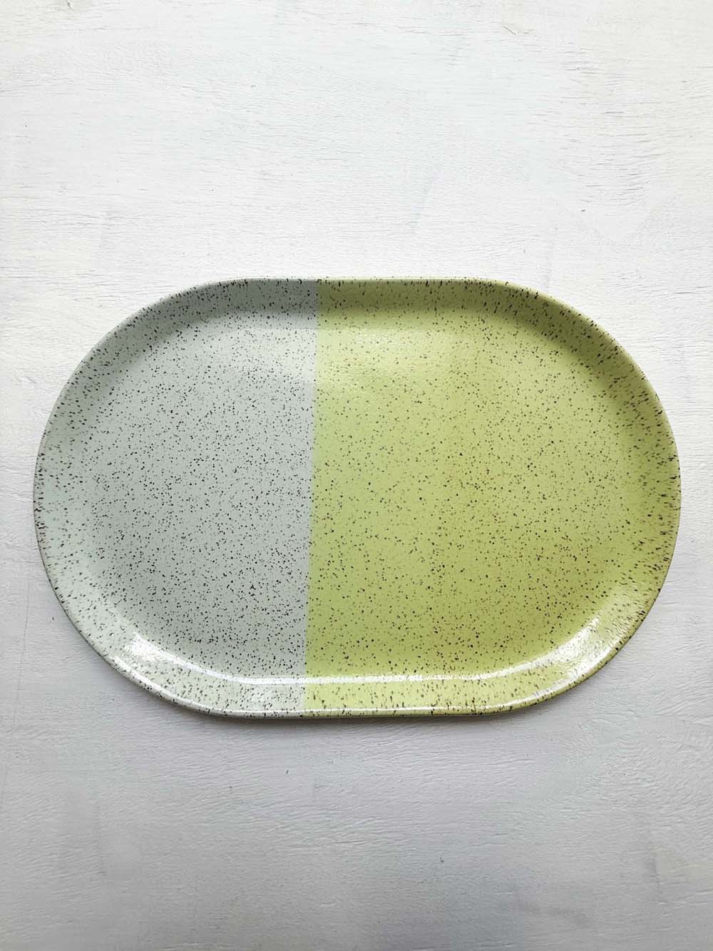 Brighter Days Large Oval Stoneware Tray