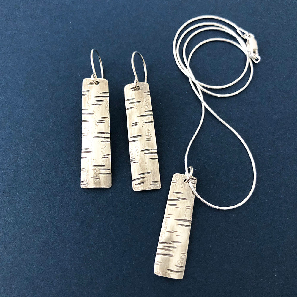 Birch Jewelry Dish and Birch Earrings and Birch Pendant - PREORDER