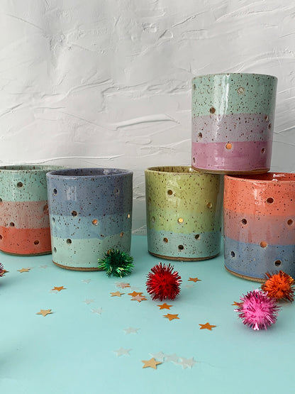 Brighter Days Stoneware Candle Holders - Available in Assorted Colors