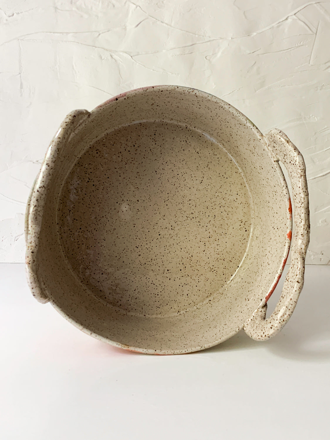 Large Stoneware Bowl with Embellishments