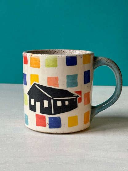 Barn Mug - Colorful Square -MADE TO ORDER