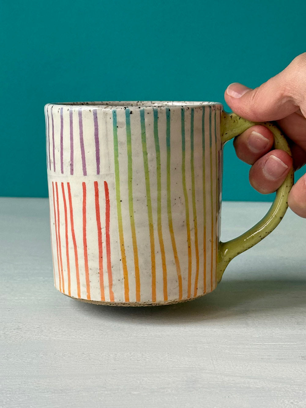 Rainbow Stripes Mug - MADE TO ORDER