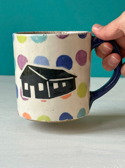 Barn Mug - Colorful Circles - MADE TO ORDER