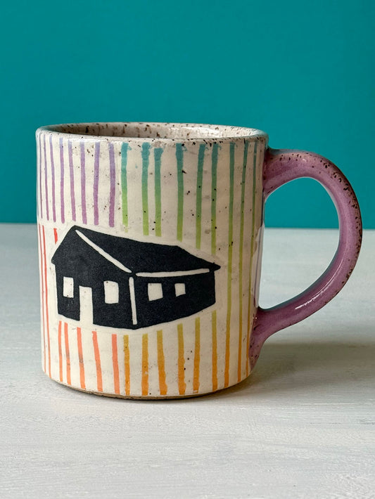 Barn Mug - Colorful Lines - MADE TO ORDER