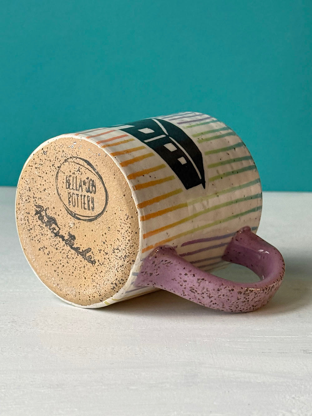 Barn Mug - Colorful Lines - MADE TO ORDER