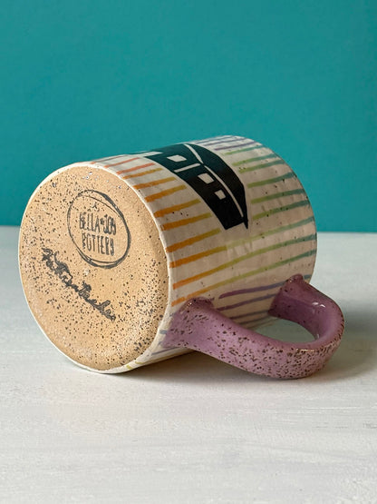 Barn Mug - Colorful Lines - MADE TO ORDER