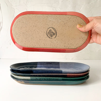 WHOLESALE Longer Nights Small Oval Stoneware Platter - Available in Assorted Colors