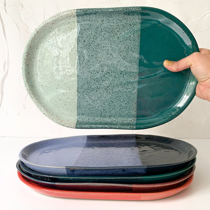 WHOLESALE Longer Nights Large Oval Stoneware Platter - Available in Assorted Colors