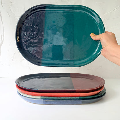 WHOLESALE Longer Nights Large Oval Stoneware Platter - Available in Assorted Colors