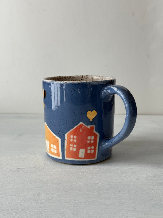 Houses with Gold Hearts Mug
