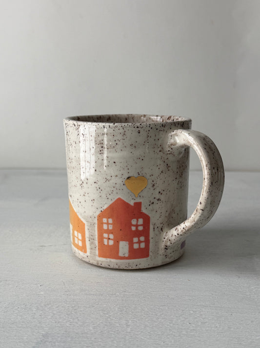 Houses with Gold Hearts Mug