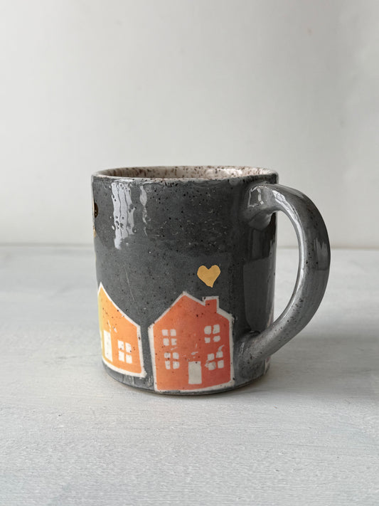 Houses with Gold Hearts Mug