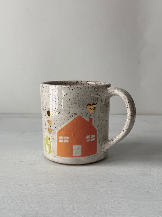 Houses with Gold Hearts Mug