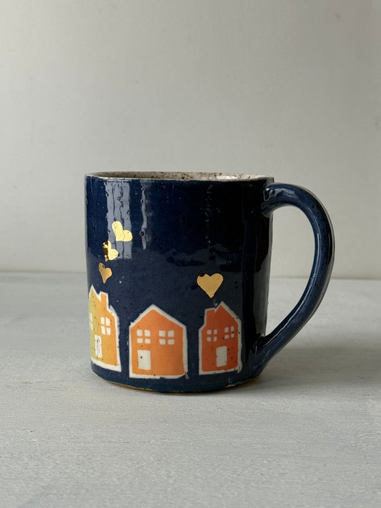 Houses with Gold Hearts Mug
