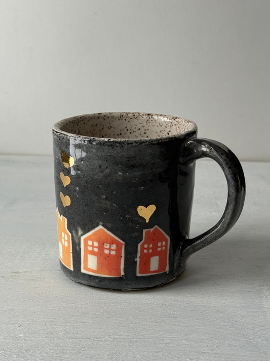 Houses with Gold Hearts Mug