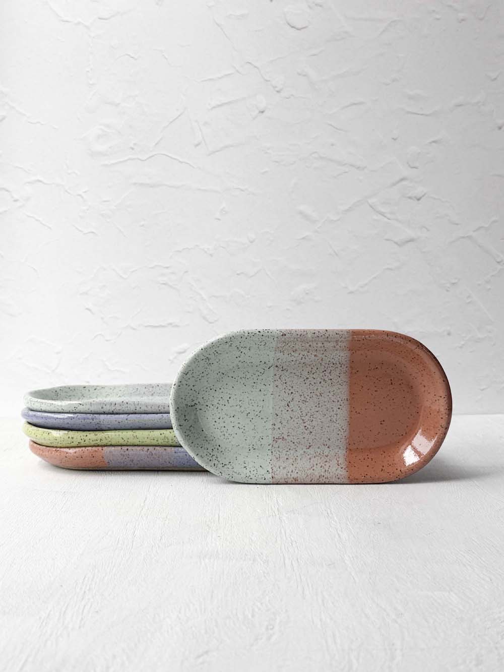 Brighter Days Small Oval Stoneware Tray