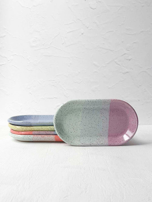 Brighter Days Small Oval Stoneware Tray