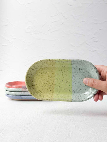 Brighter Days Small Oval Stoneware Tray
