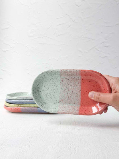 Brighter Days Small Oval Stoneware Tray