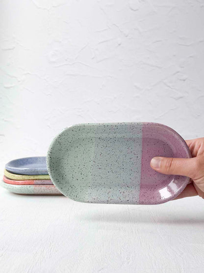 Brighter Days Small Oval Stoneware Tray
