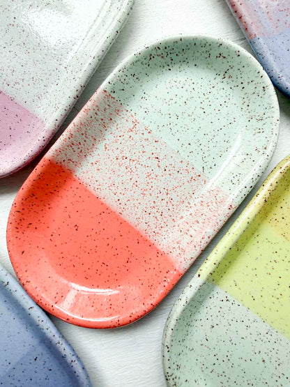 Brighter Days Small Oval Stoneware Tray