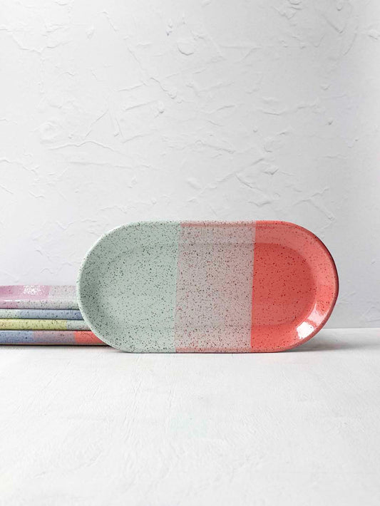 Brighter Days Medium Oval Stoneware Tray