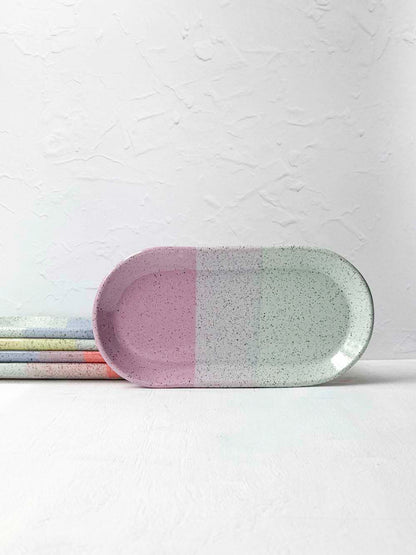 Brighter Days Medium Oval Stoneware Tray
