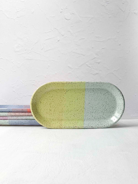 Brighter Days Medium Oval Stoneware Tray