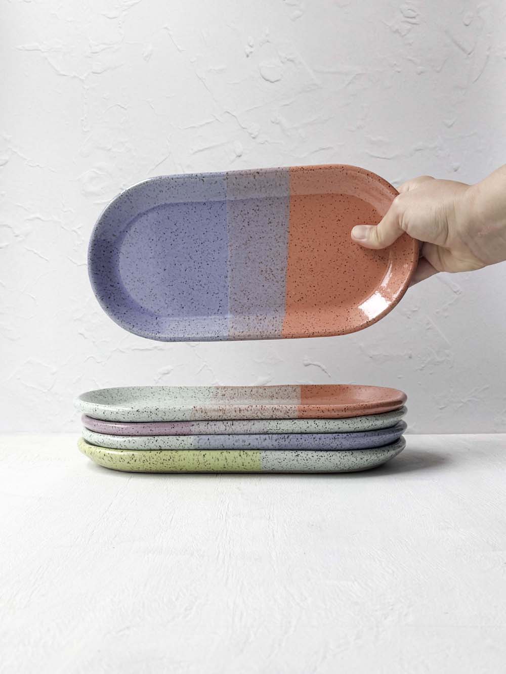Brighter Days Medium Oval Stoneware Tray