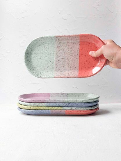Brighter Days Medium Oval Stoneware Tray