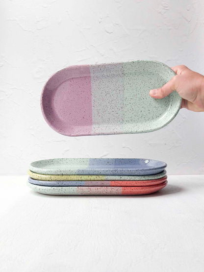 Brighter Days Medium Oval Stoneware Tray