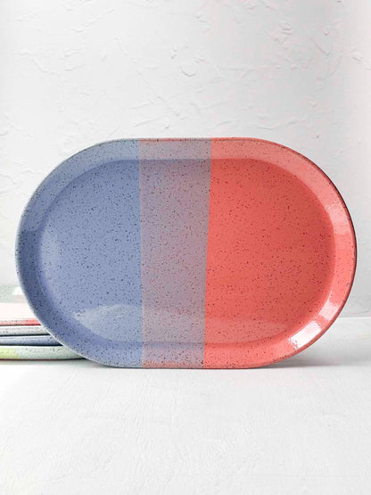 Brighter Days Large Oval Stoneware Tray