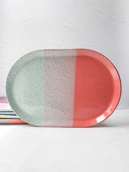 Brighter Days Large Oval Stoneware Tray