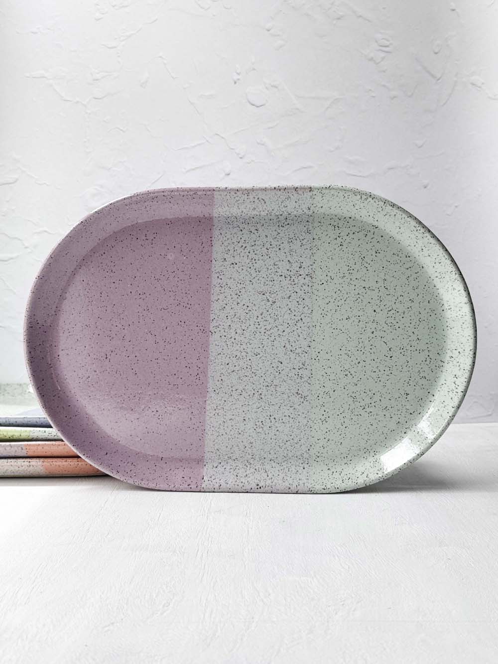 Brighter Days Large Oval Stoneware Tray