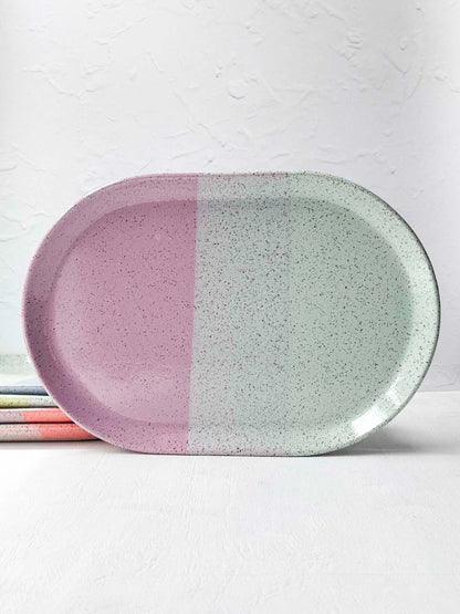 Brighter Days Large Oval Stoneware Tray