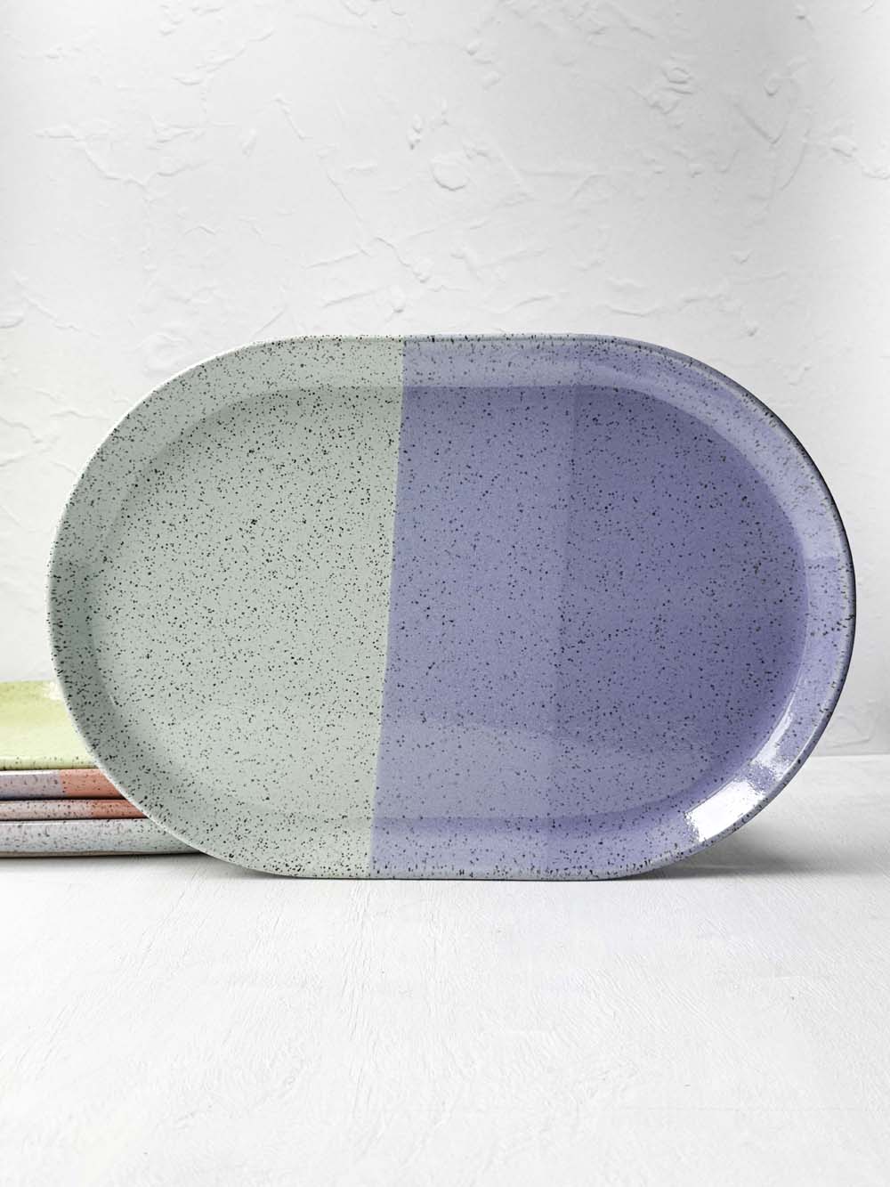 Brighter Days Large Oval Stoneware Tray