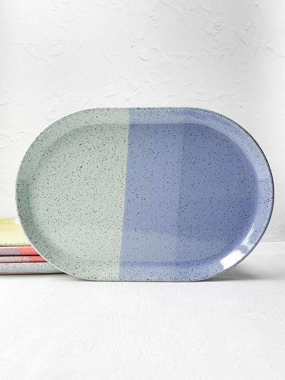 Brighter Days Large Oval Stoneware Tray