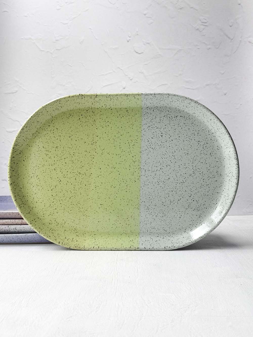 Brighter Days Large Oval Stoneware Tray