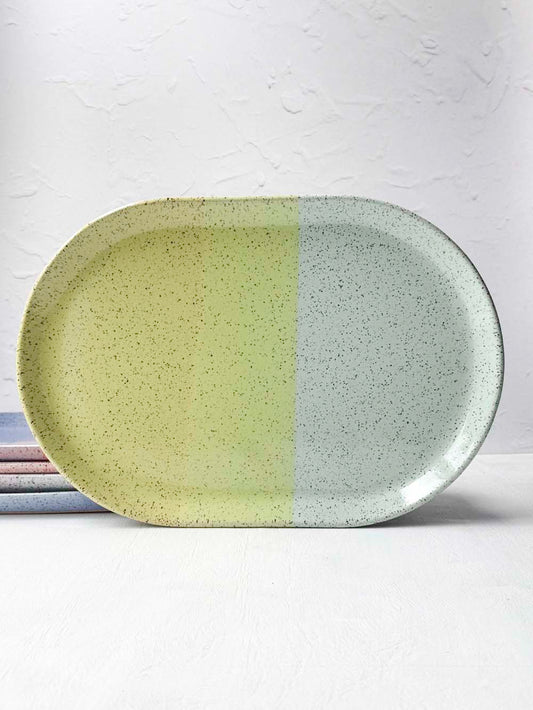 Brighter Days Large Oval Stoneware Tray
