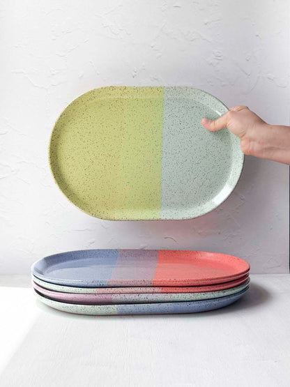 Brighter Days Large Oval Stoneware Tray