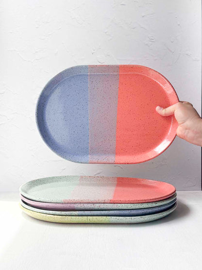Brighter Days Large Oval Stoneware Tray
