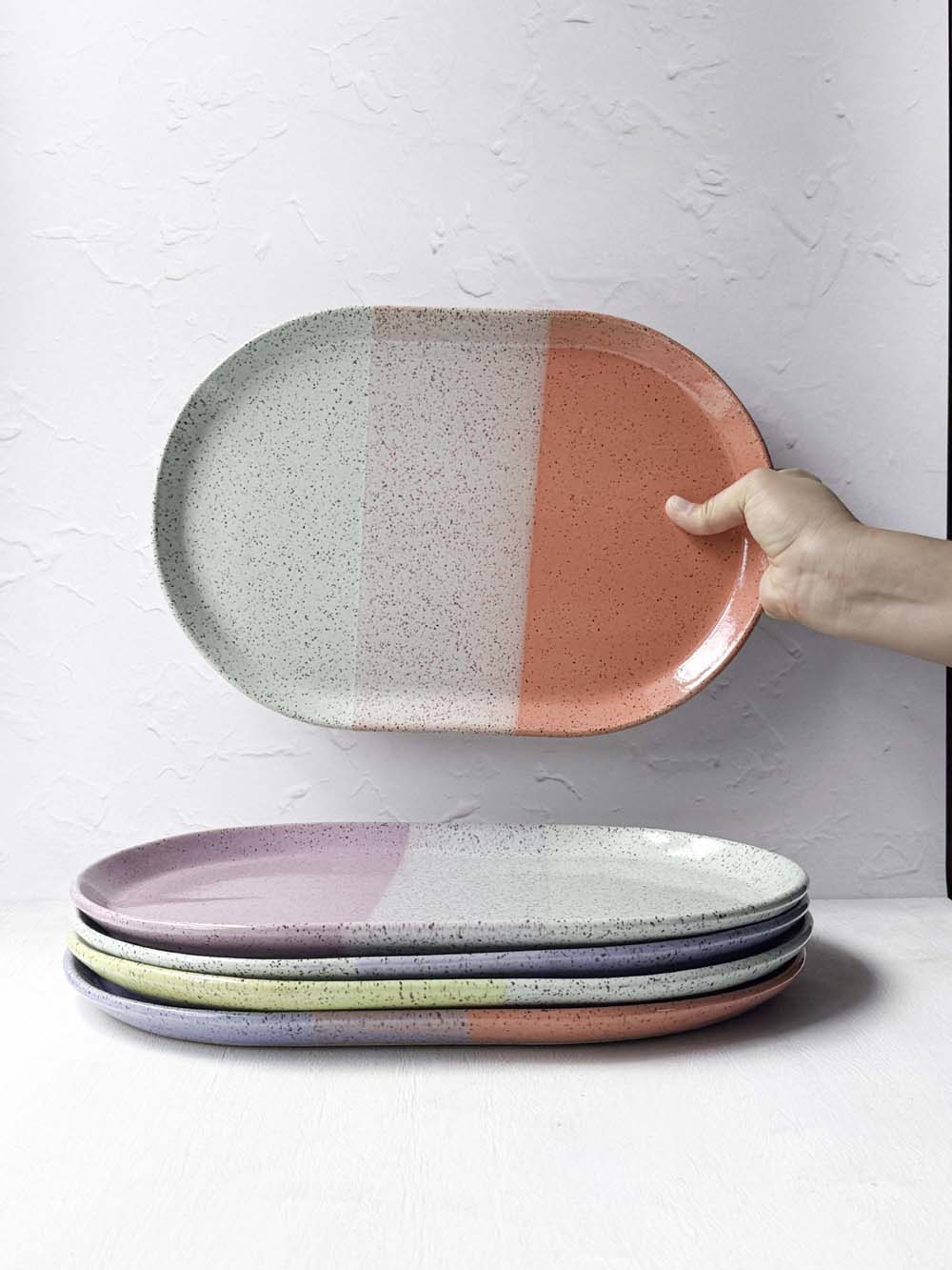 Brighter Days Large Oval Stoneware Tray