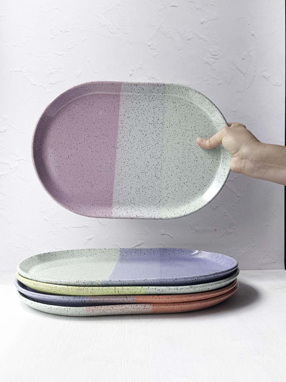 Brighter Days Large Oval Stoneware Tray