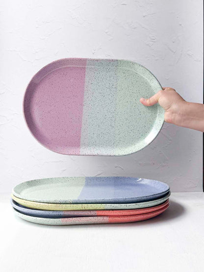 Brighter Days Large Oval Stoneware Tray
