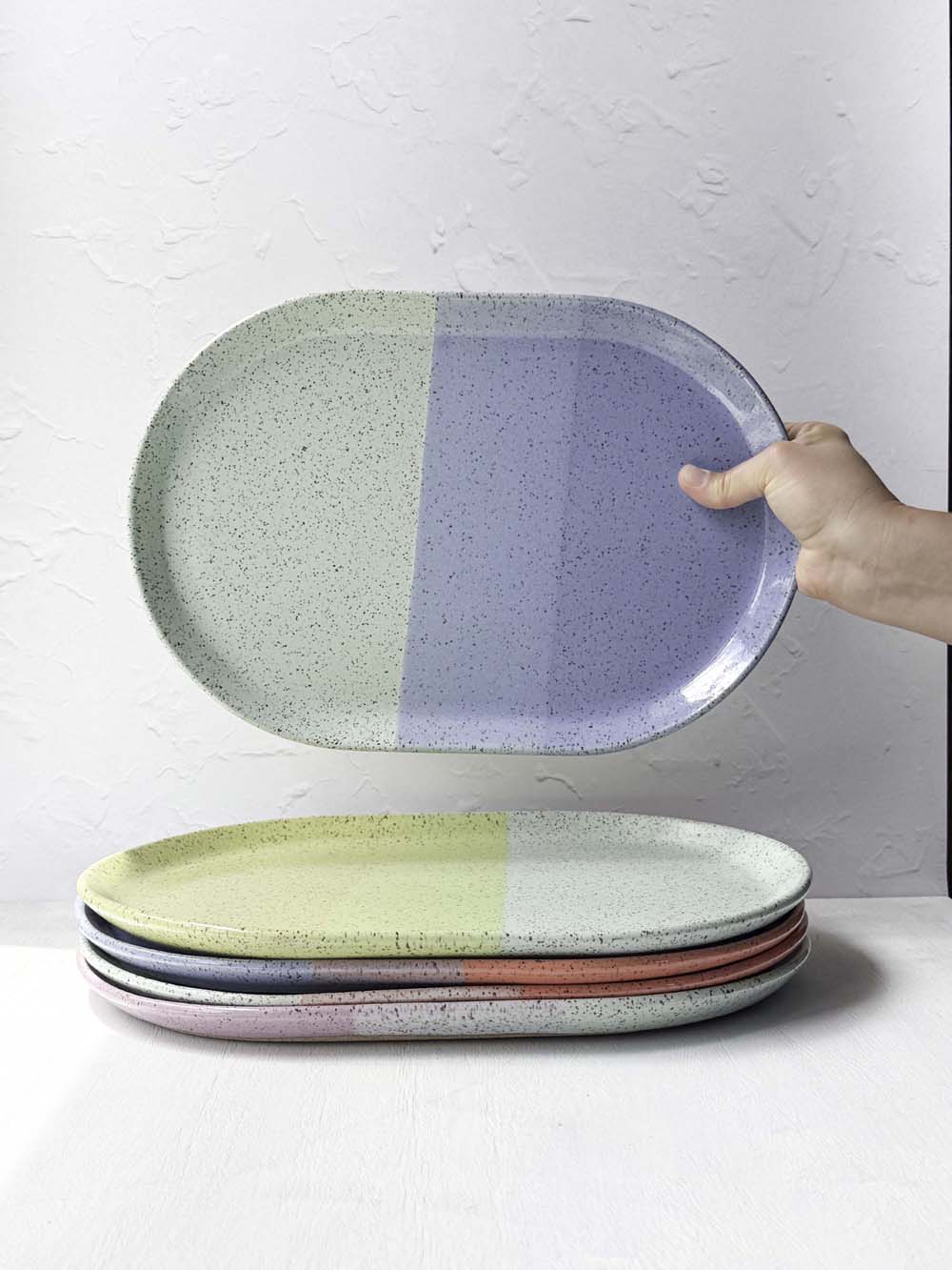 Brighter Days Large Oval Stoneware Tray