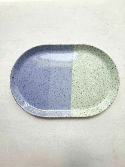 Brighter Days Large Oval Stoneware Tray