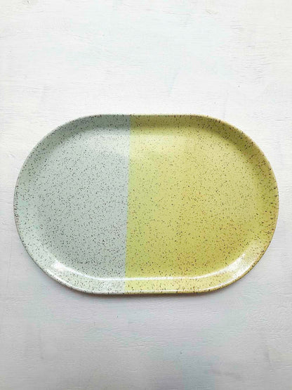 Brighter Days Large Oval Stoneware Tray