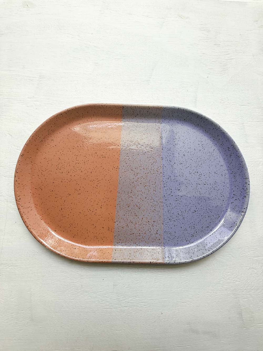 Brighter Days Large Oval Stoneware Tray