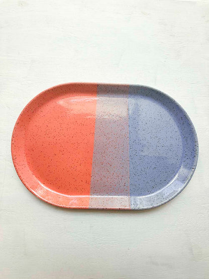 Brighter Days Large Oval Stoneware Tray
