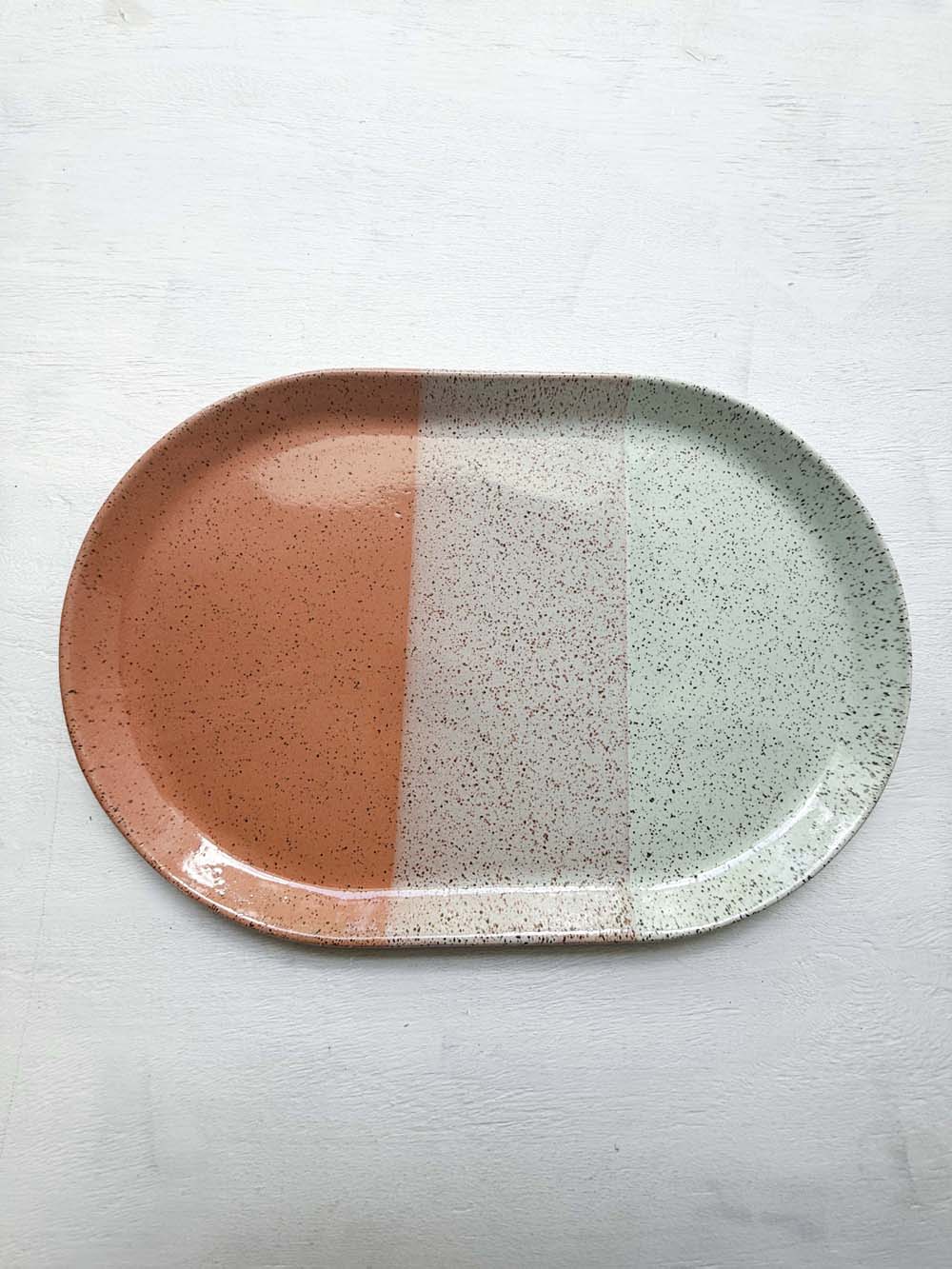 Brighter Days Large Oval Stoneware Tray